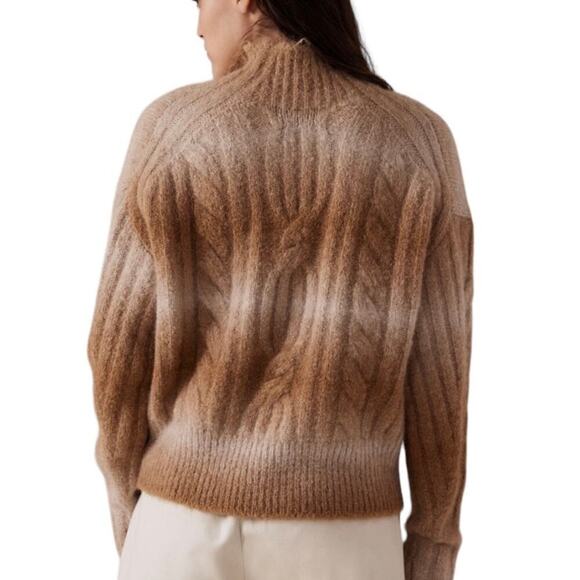 NWT Banana Republic Alpaca Spacedye Cable-knit Sweater Large - Picture 4 of 12